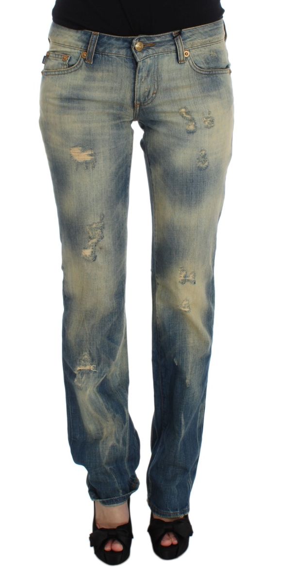 Distressed Bootcut Jeans