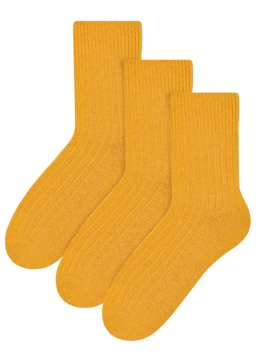 3 Paar Wollsocken für Damen | Steven | Atmungsaktive gepolsterte Damensocken Gelb