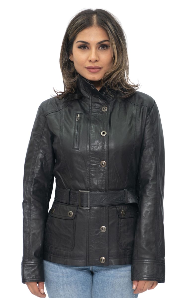 Gürtel Lederjacke im Militärstil