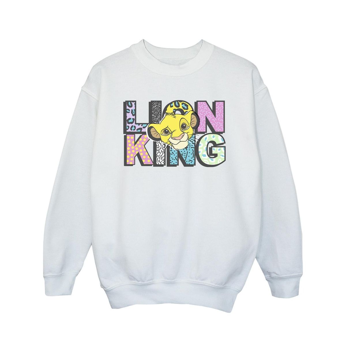 Disney - "The Lion King Pattern Logo" Sweatshirt für Mädchen (Weiß)