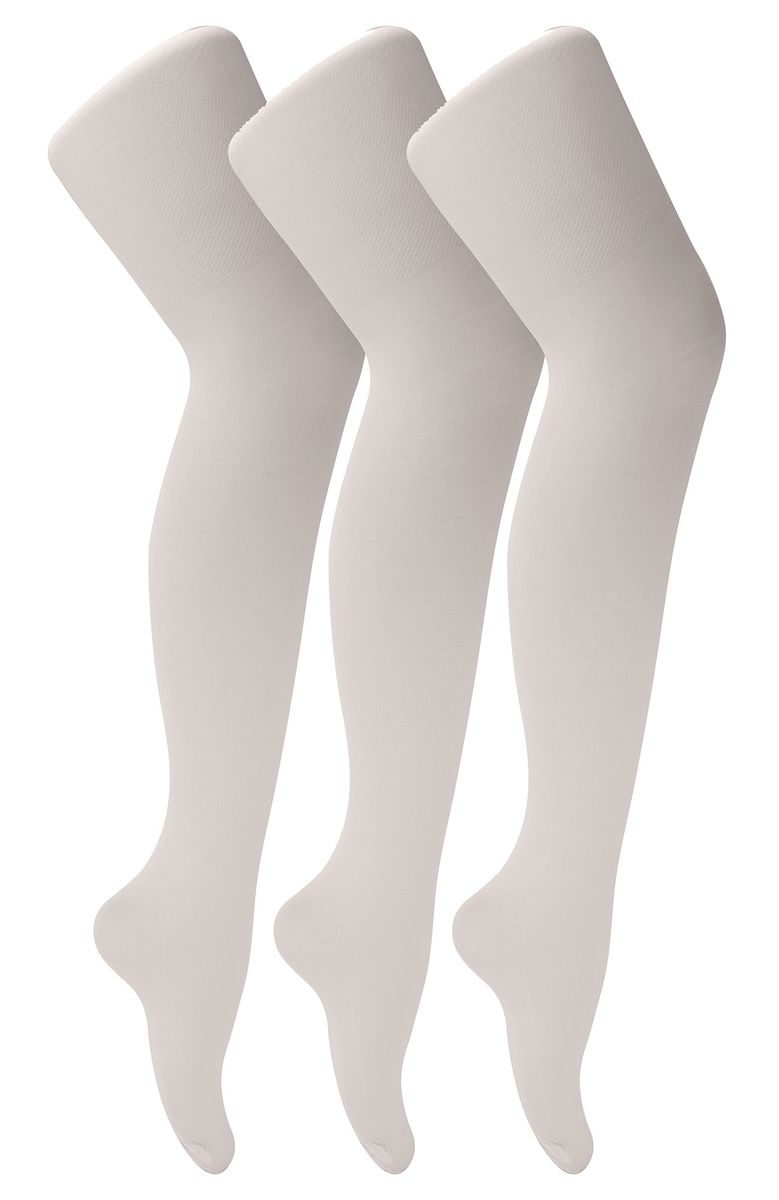Sock Snob - 3er-Pack Mädchen 70 Denier Ballettstrumpfhosen | Kids Soft & Comfort Footed Dance Strumpfhosen in Pink & Weiß - Weiß