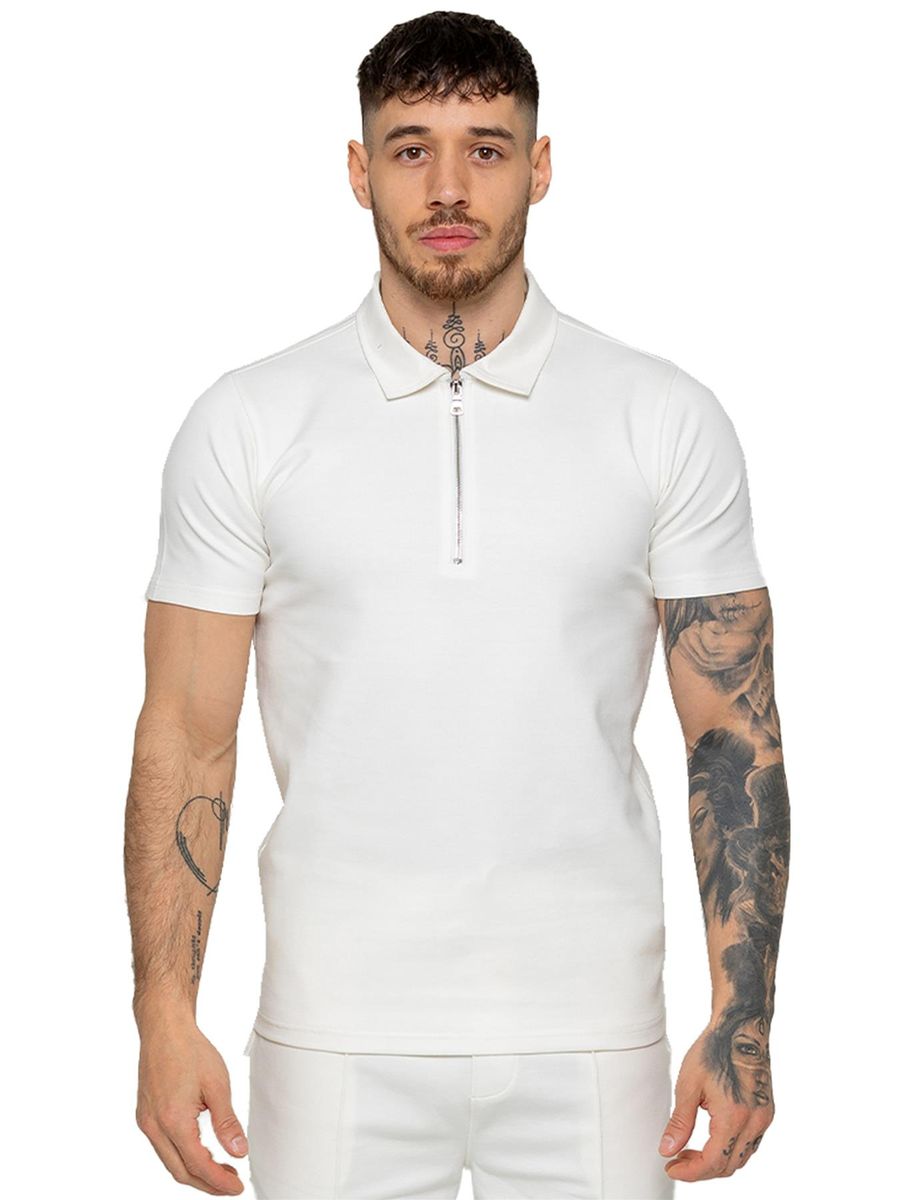 Herren Modernes Poloshirt mit Reißverschluss