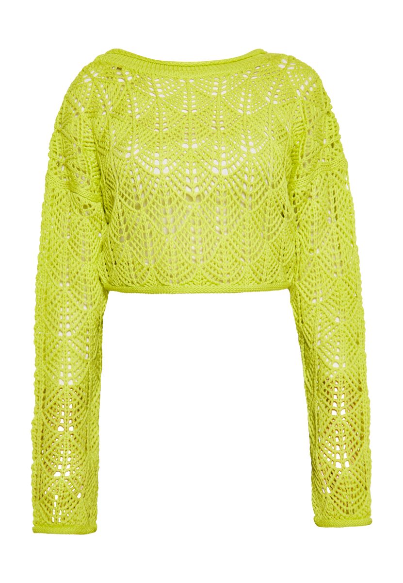 Langärmliger Pullover mit offenem Strickmuster