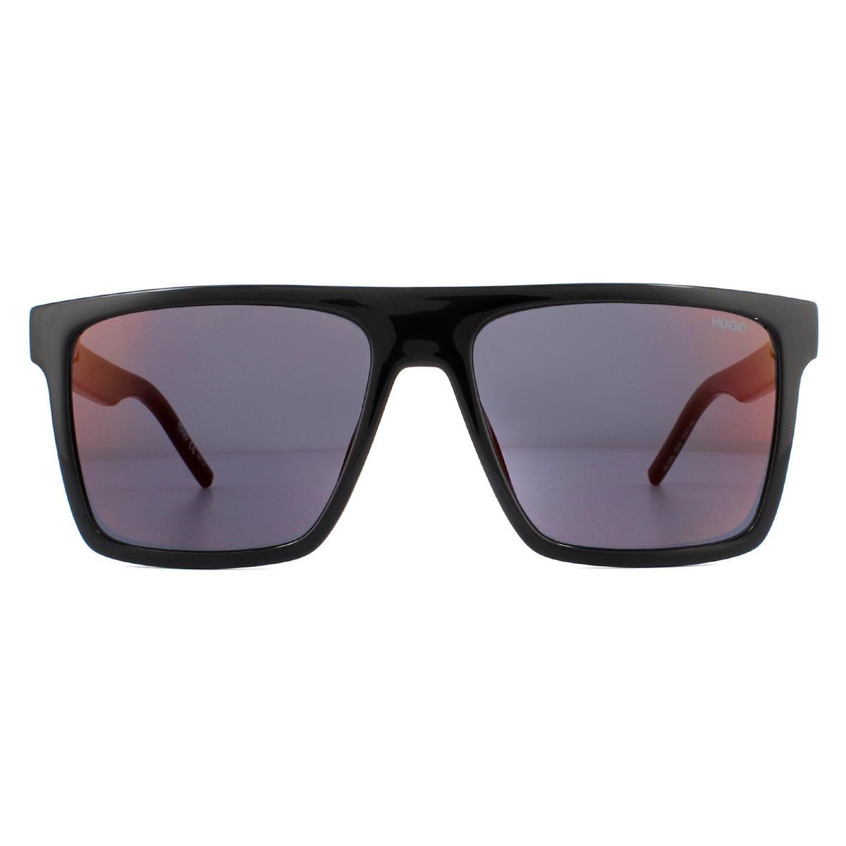 Sonnenbrille mit quadratischem Rahmen in Schwarz und Rot