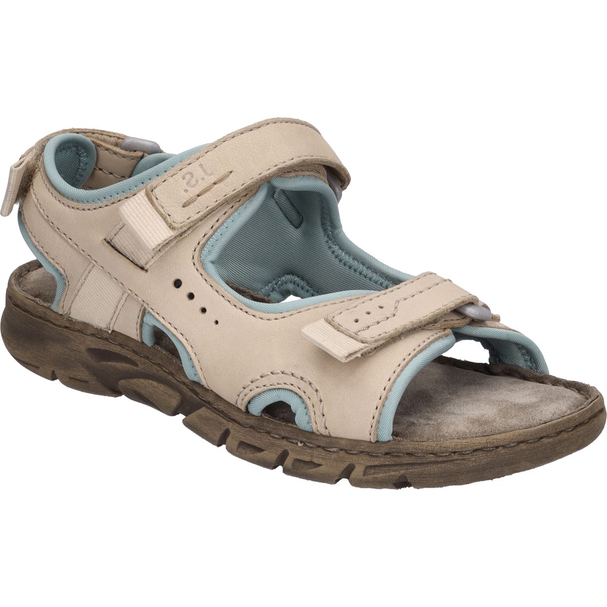 Beige Ledersandalen mit verstellbaren Riemen