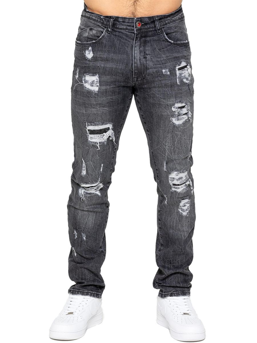 Herren Distressed Ripped Stretch Jeans