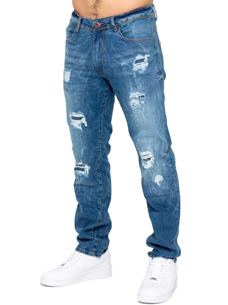 Herren Distressed Ripped Stretch Jeans
