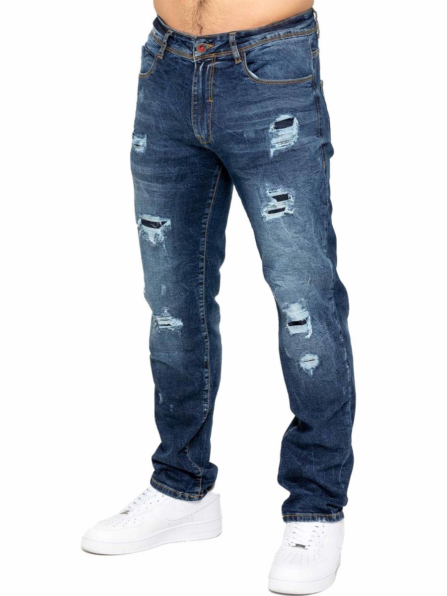 Herren Distressed Ripped Stretch Jeans