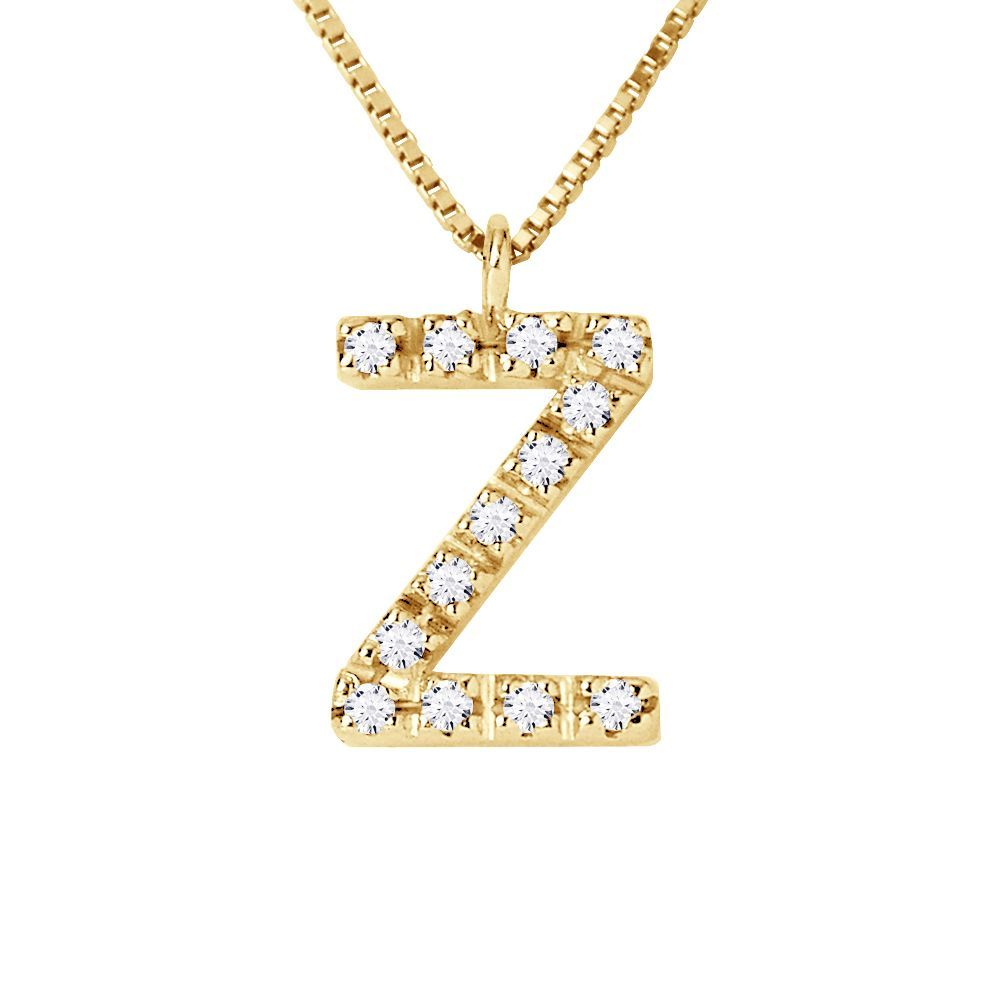 Diamant-Initialen-Halskette Buchstabe Z