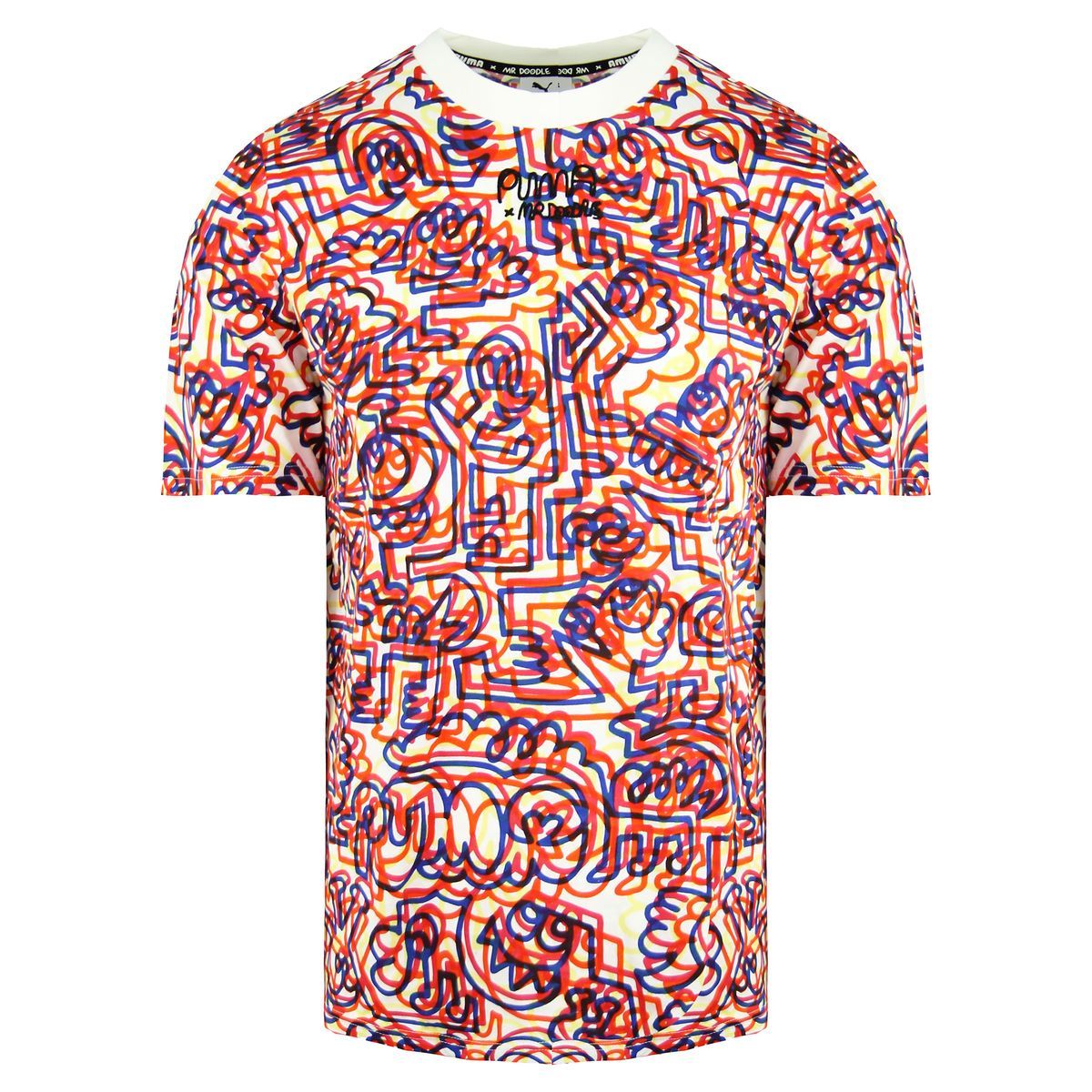 Puma x Mr Doodle Kurzarm Crew Hals gedrucktes Herren T-Shirt 530651 02