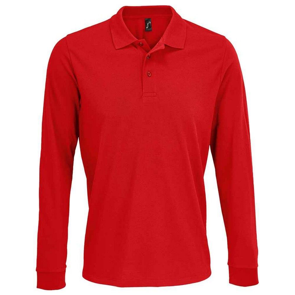 Klassisches Langarm Piqué Polo Shirt