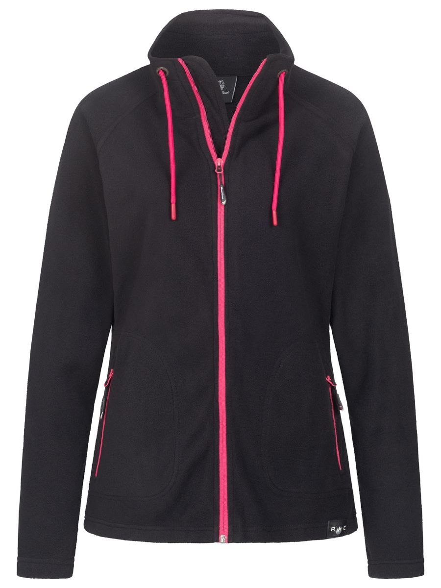 Fleecejacke für Damen mit pinkfarbenem Besatz