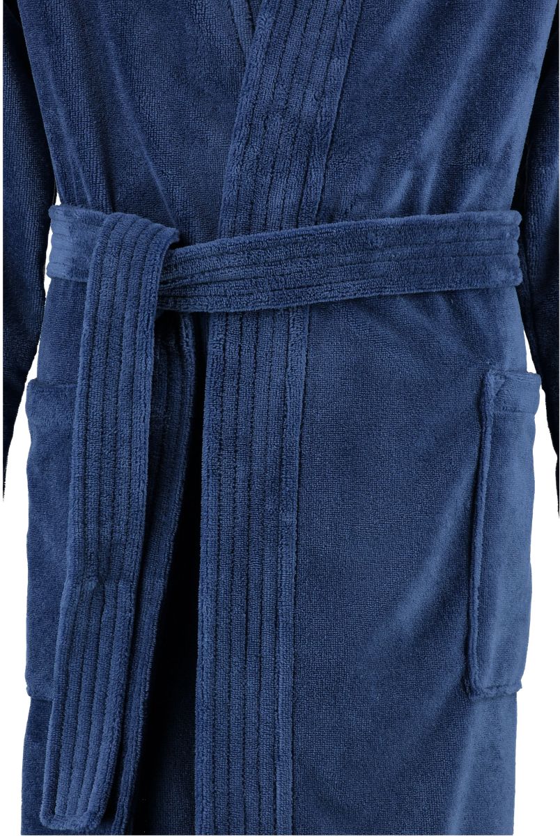 Cawö Basic Bademantel, Bindegürtel, saugstark, für Herren, blau, S