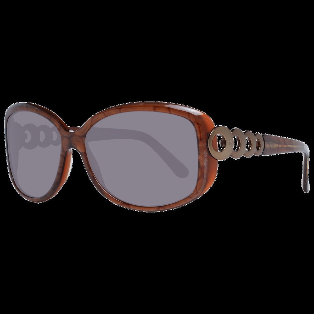 Braune ovale Sonnenbrille mit Kreisdetail