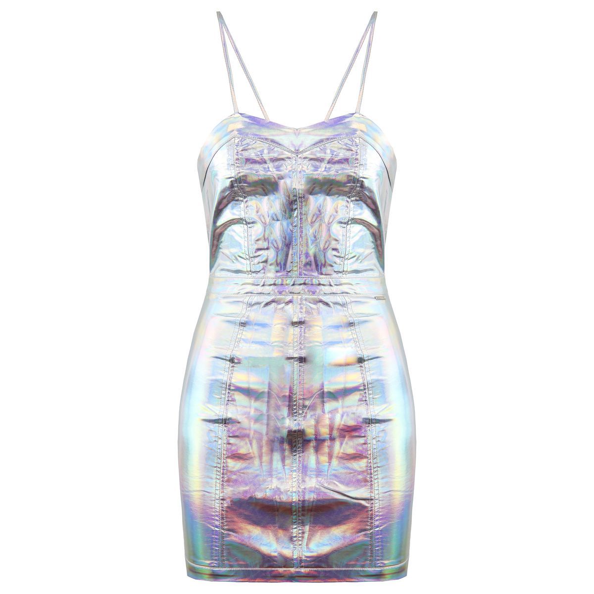 Holographisches Mini-Bodycon-Kleid