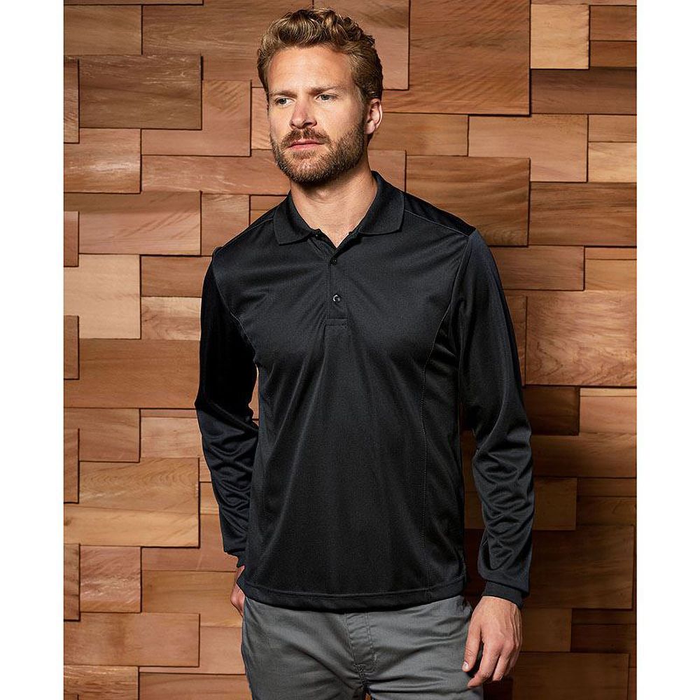 Langärmliges Piqué-Poloshirt
