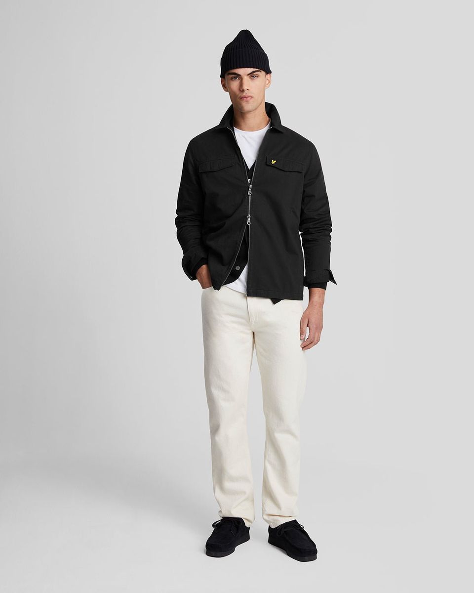 Klassisches Baumwoll-Overshirt mit Reißverschluss