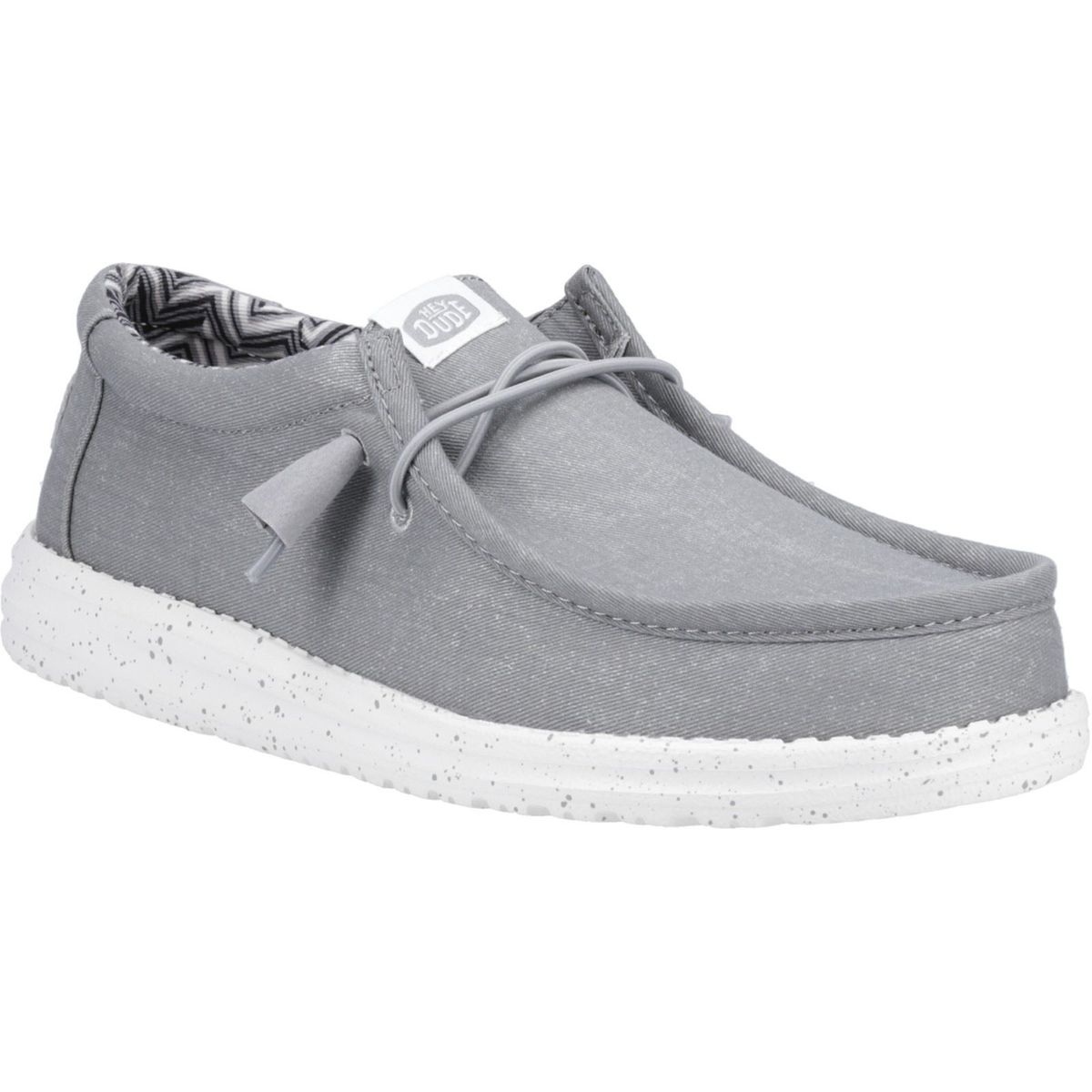 HEYDUDE Wally Canvas 100% Baumwolle Herren Hellgrau Bootsschuhe