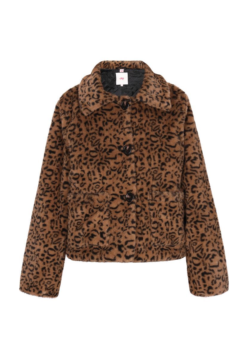 Jacke aus Kunstfell mit Leopardenmuster