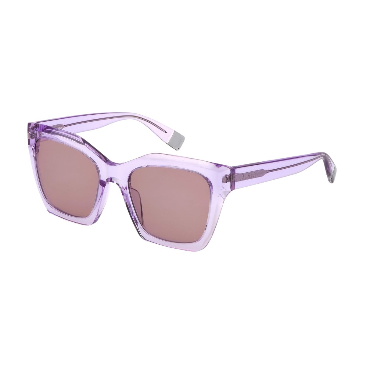Eckige Sonnenbrille mit lila Kunststoffrahmen