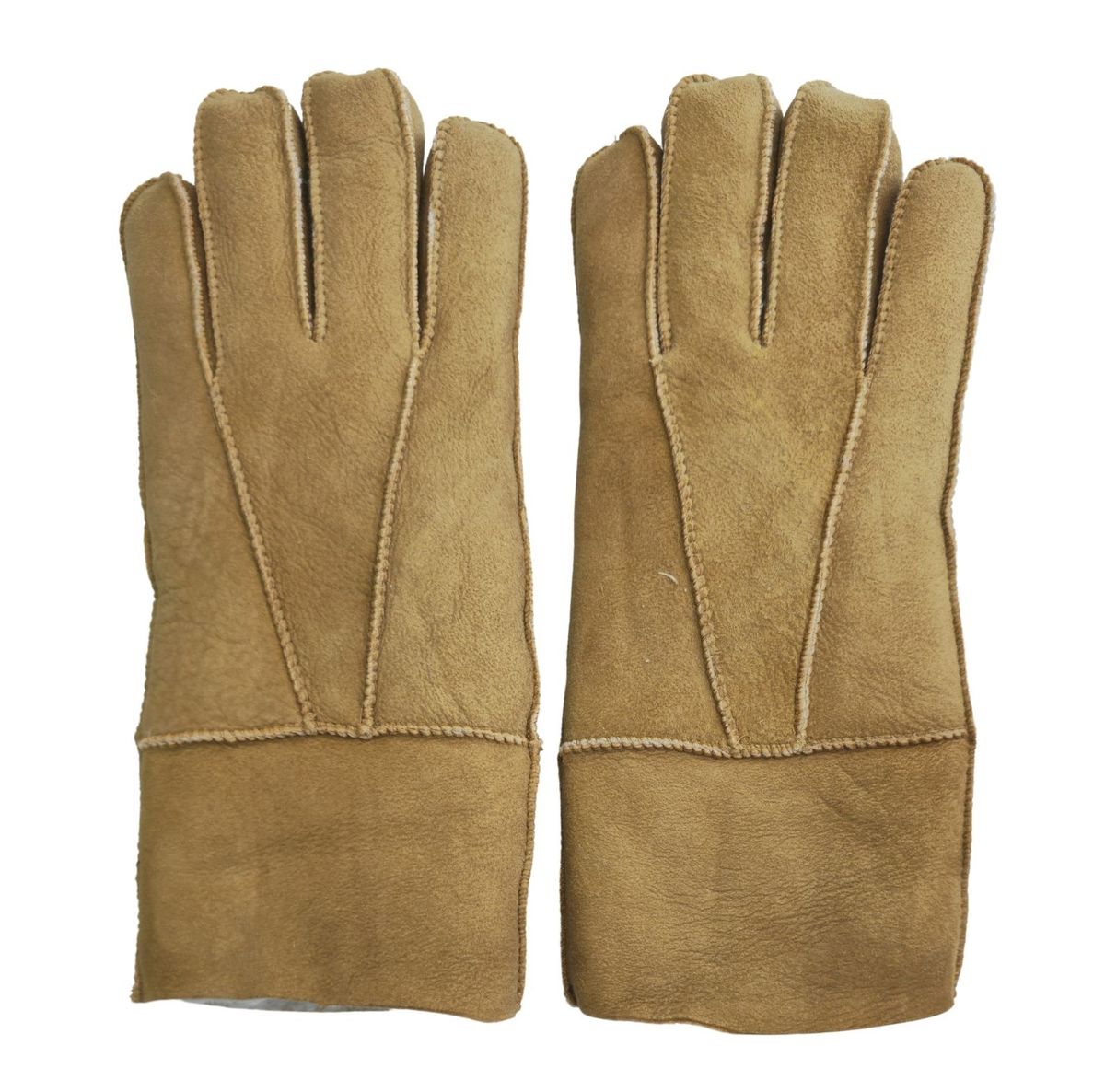 Unisex-Handschuhe aus Shearling-Leder mit Stulpe