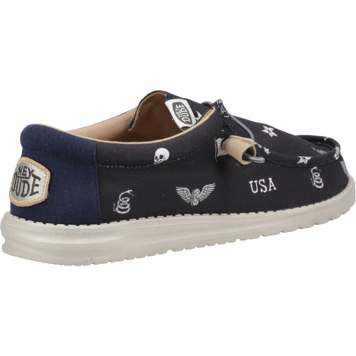 Canvas-Loafer mit Sternen- und Totenkopf-Print