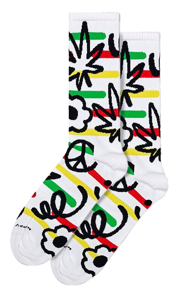 Neuheiten Doodle Socken | Happy Socks | Lässige Spaß Golden Doodle Socken - Weiß