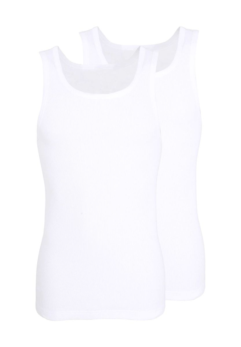 Herren Baumwoll Tank Top Rippstruktur Doppelpack