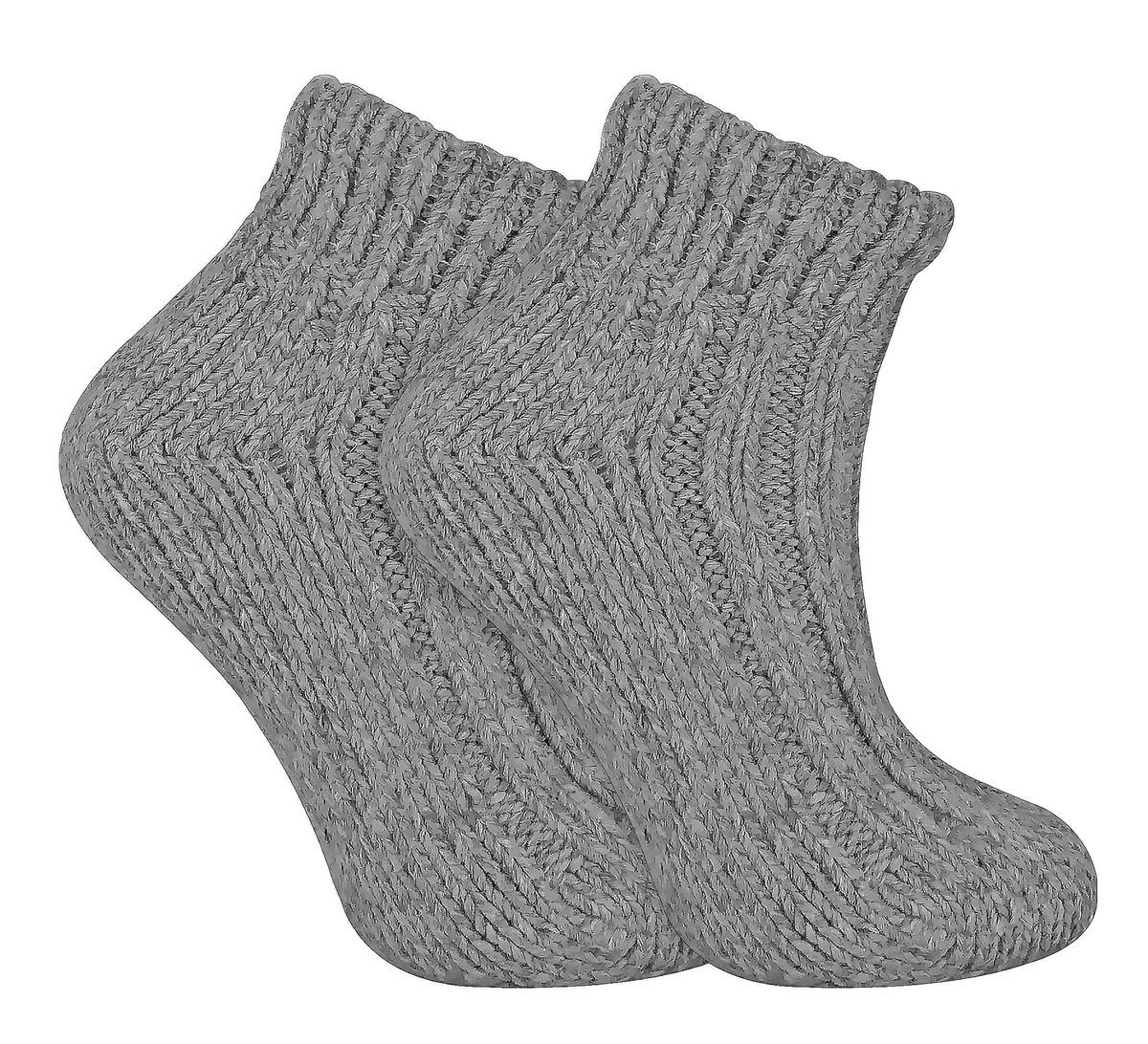Sock Snob Damen-Stiefelettensocken aus grober, gerippter Wolle mit niedrigem Schnitt
