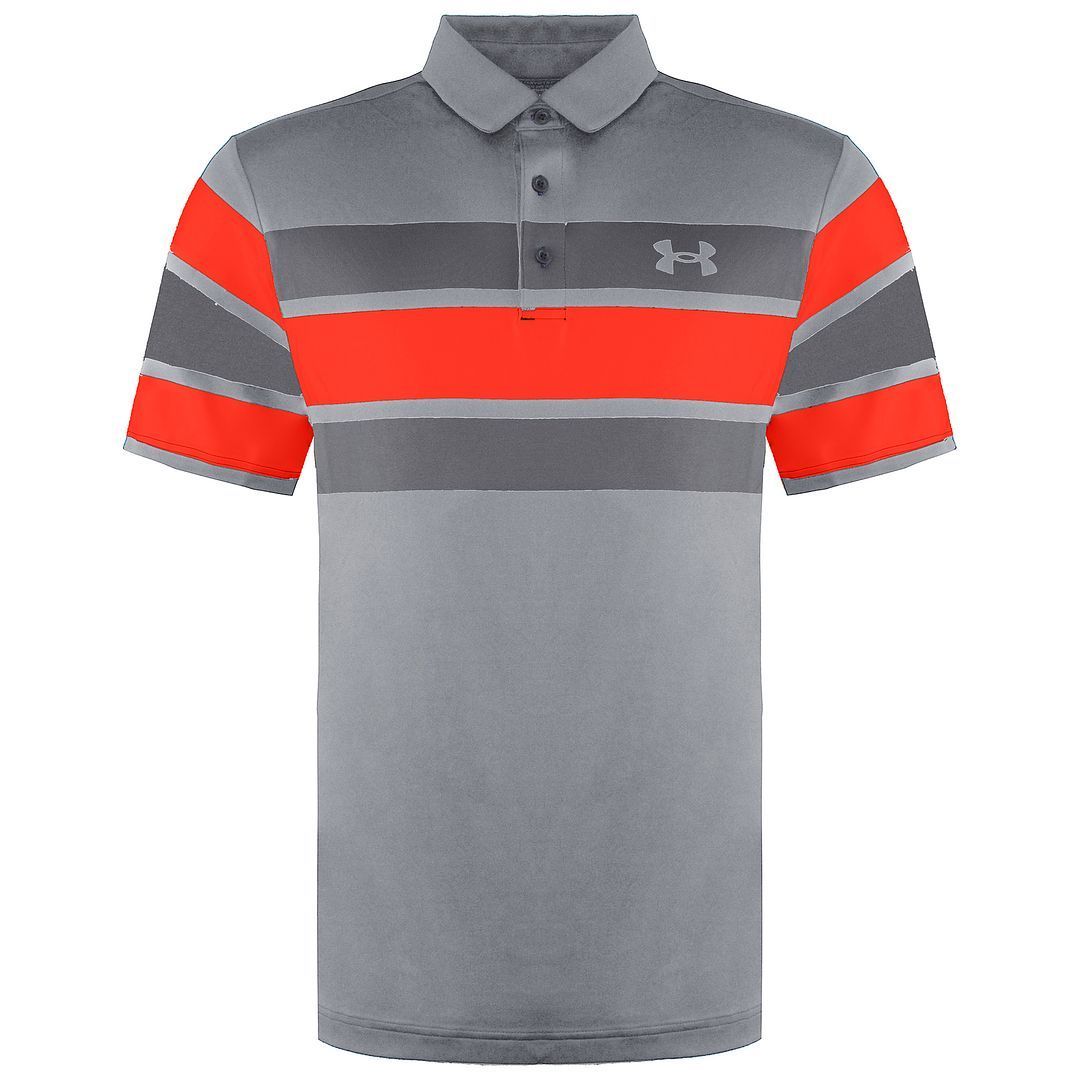 Under Armour Playoff 2.0 Herrengrau/Orangen -Polohemd