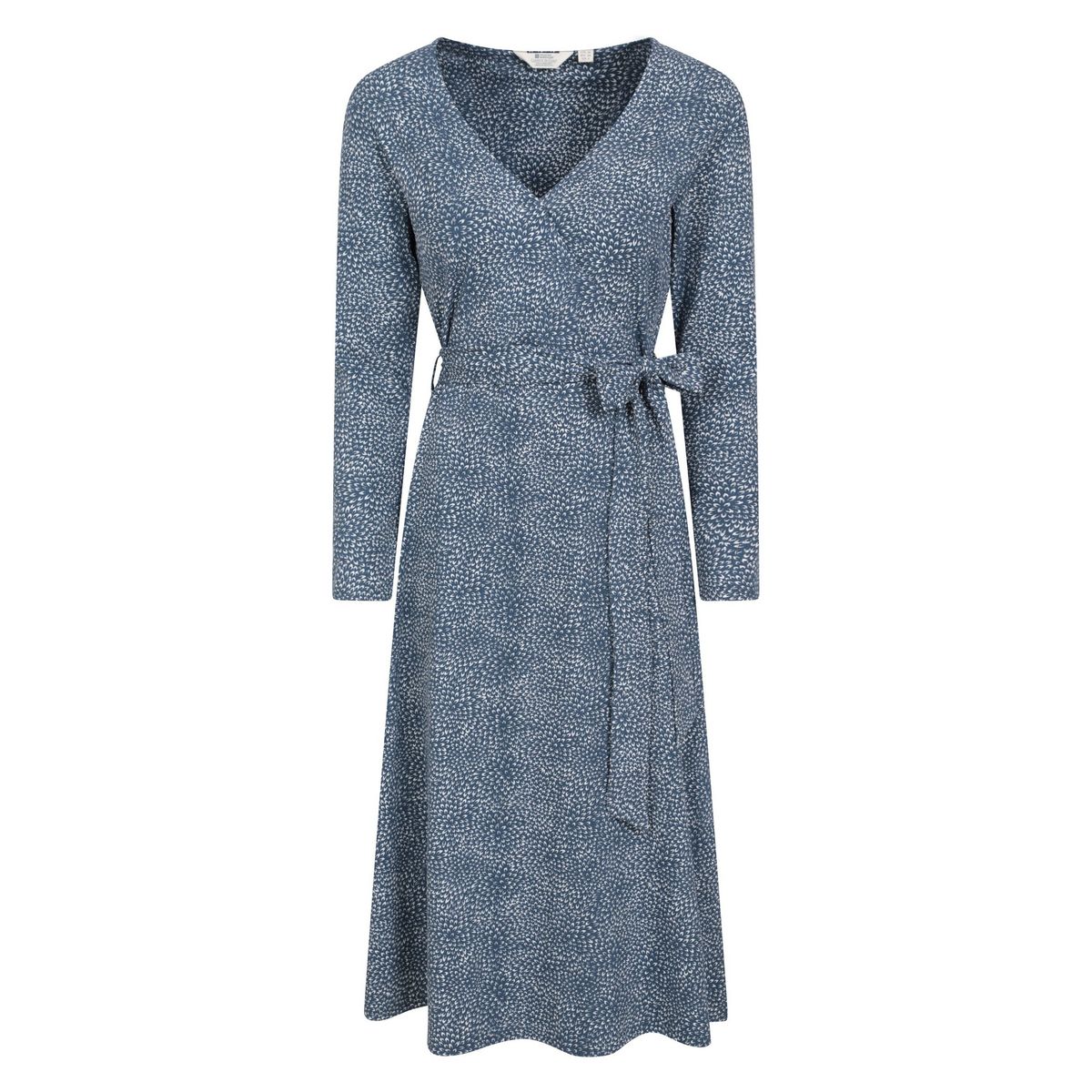Damen Langarm-Midikleid mit Punktmuster