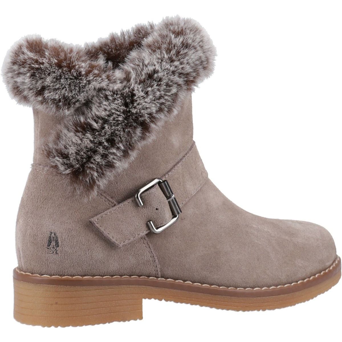 Wildleder-Stiefeletten mit Pelzbesatz