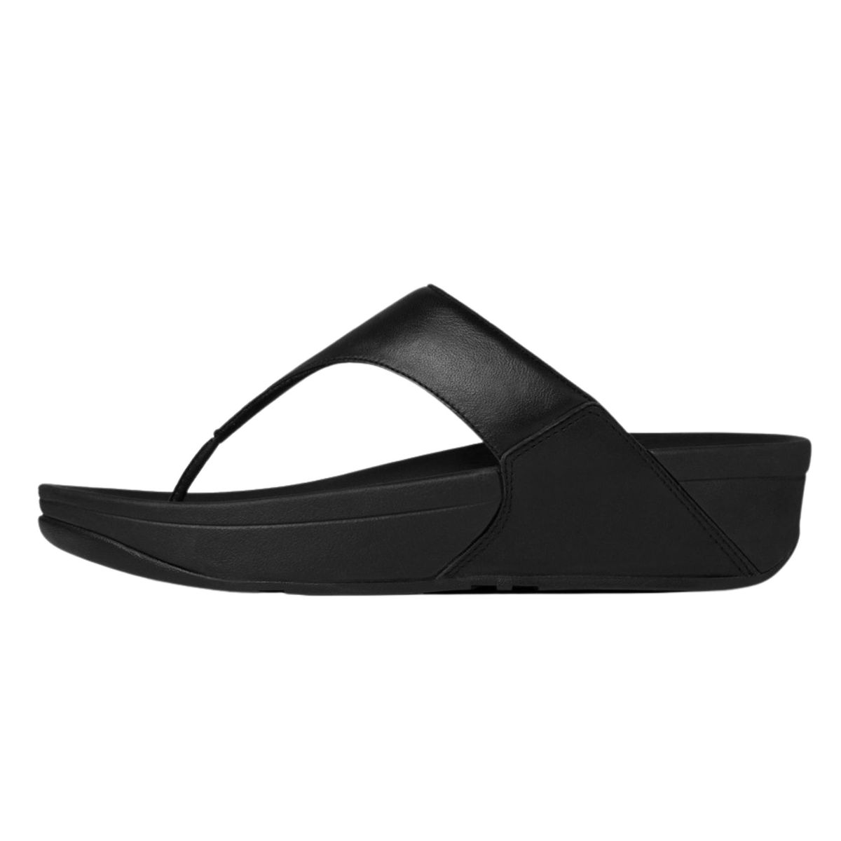 Minimalistische schwarze Leder-Zehensandalen
