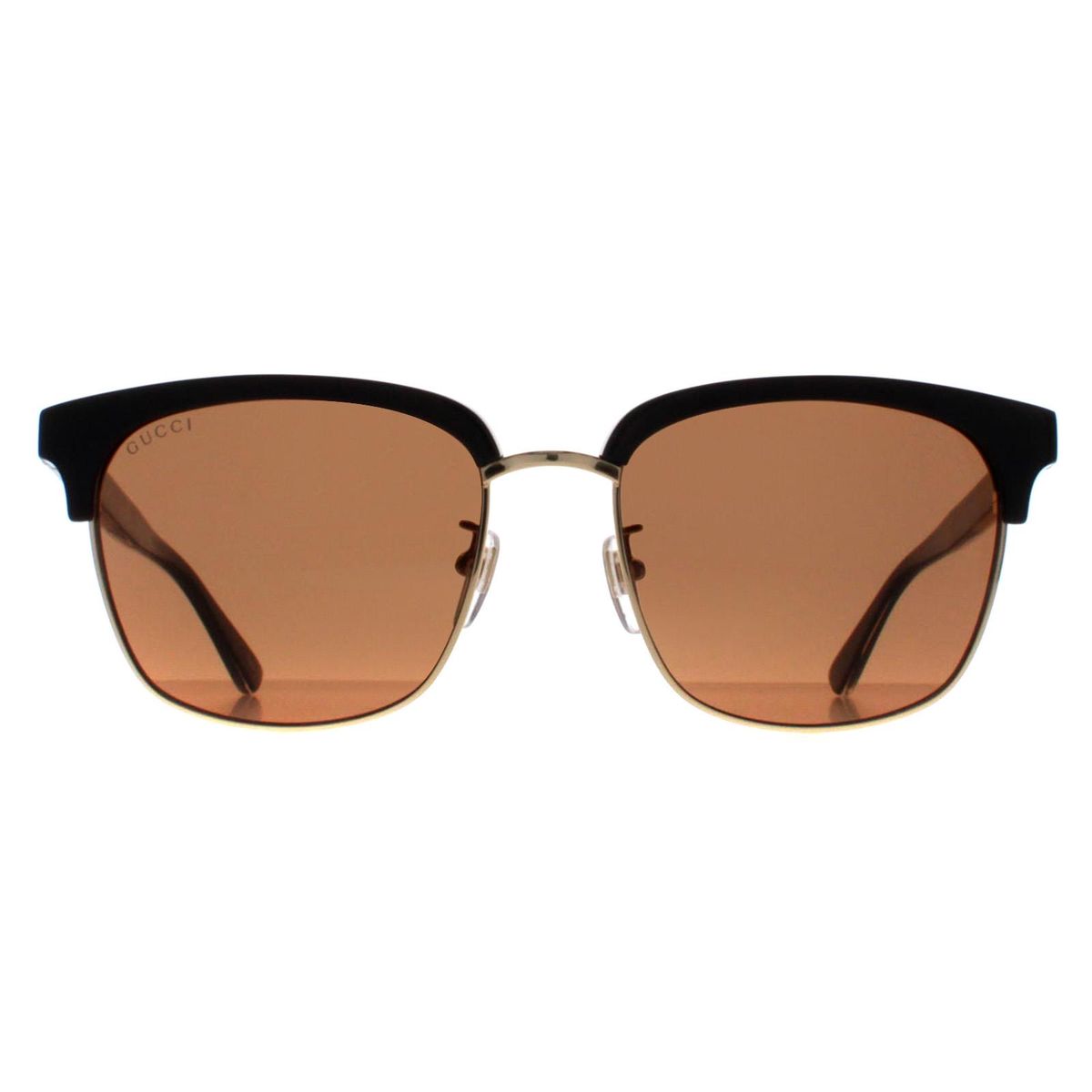 Quadratische Unisex-Sonnenbrille in Silber und Braun