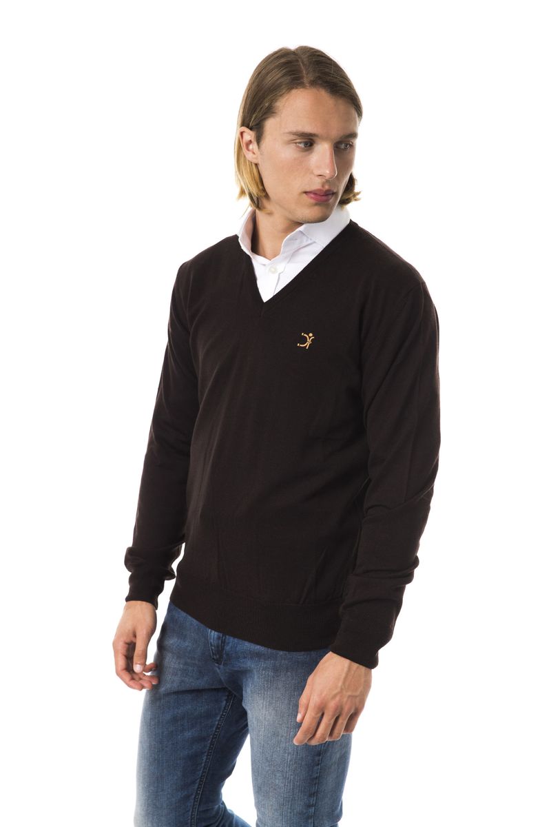 Merinowoll-Pullover mit V-Ausschnitt