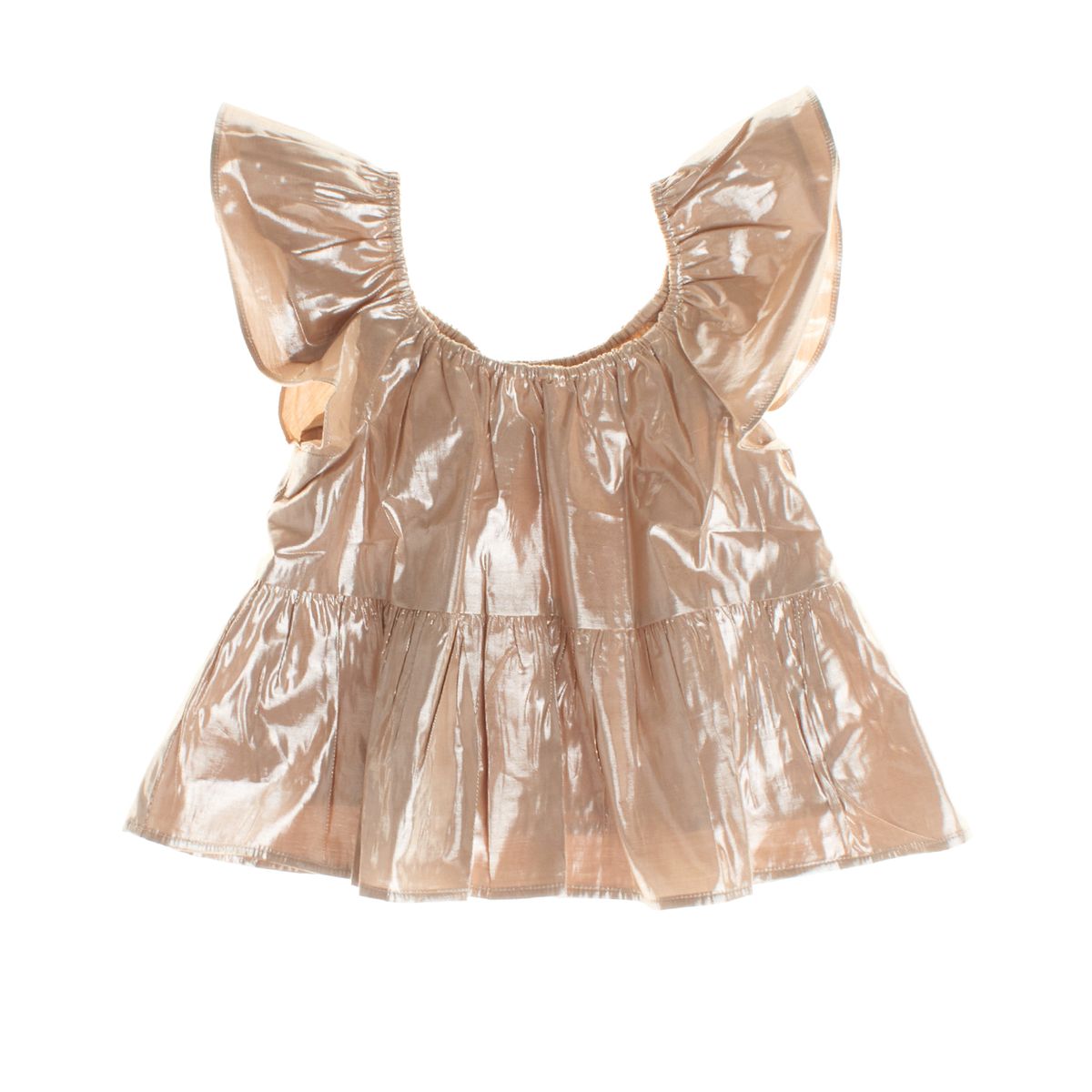 Mädchen Metallic Bluse mit Flügelärmeln