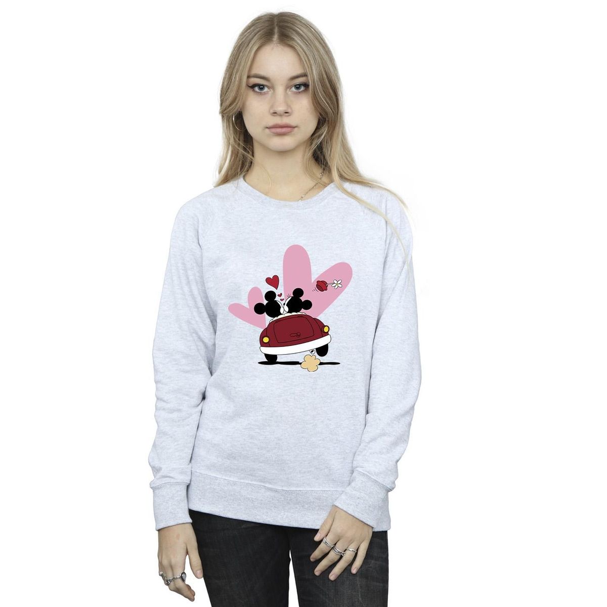 Sweatshirt mit Mickey Maus Auto-Print