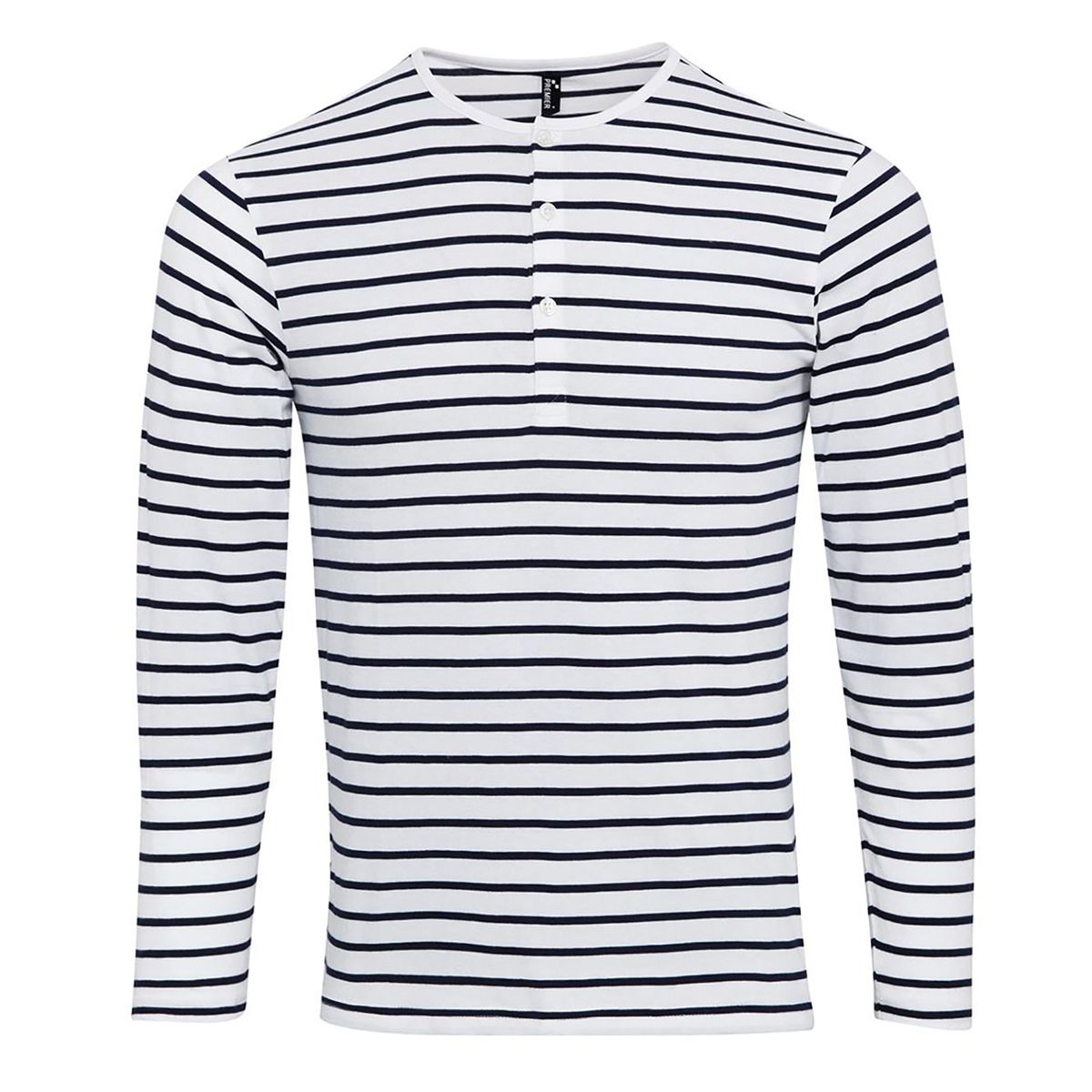 Gestreiftes Langarm Henley Shirt