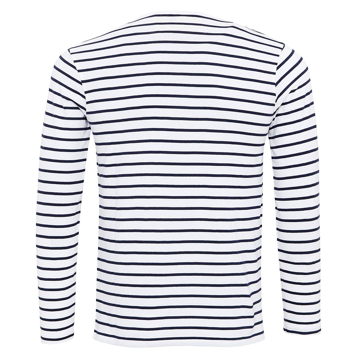 Gestreiftes Henley Langarm-T-Shirt