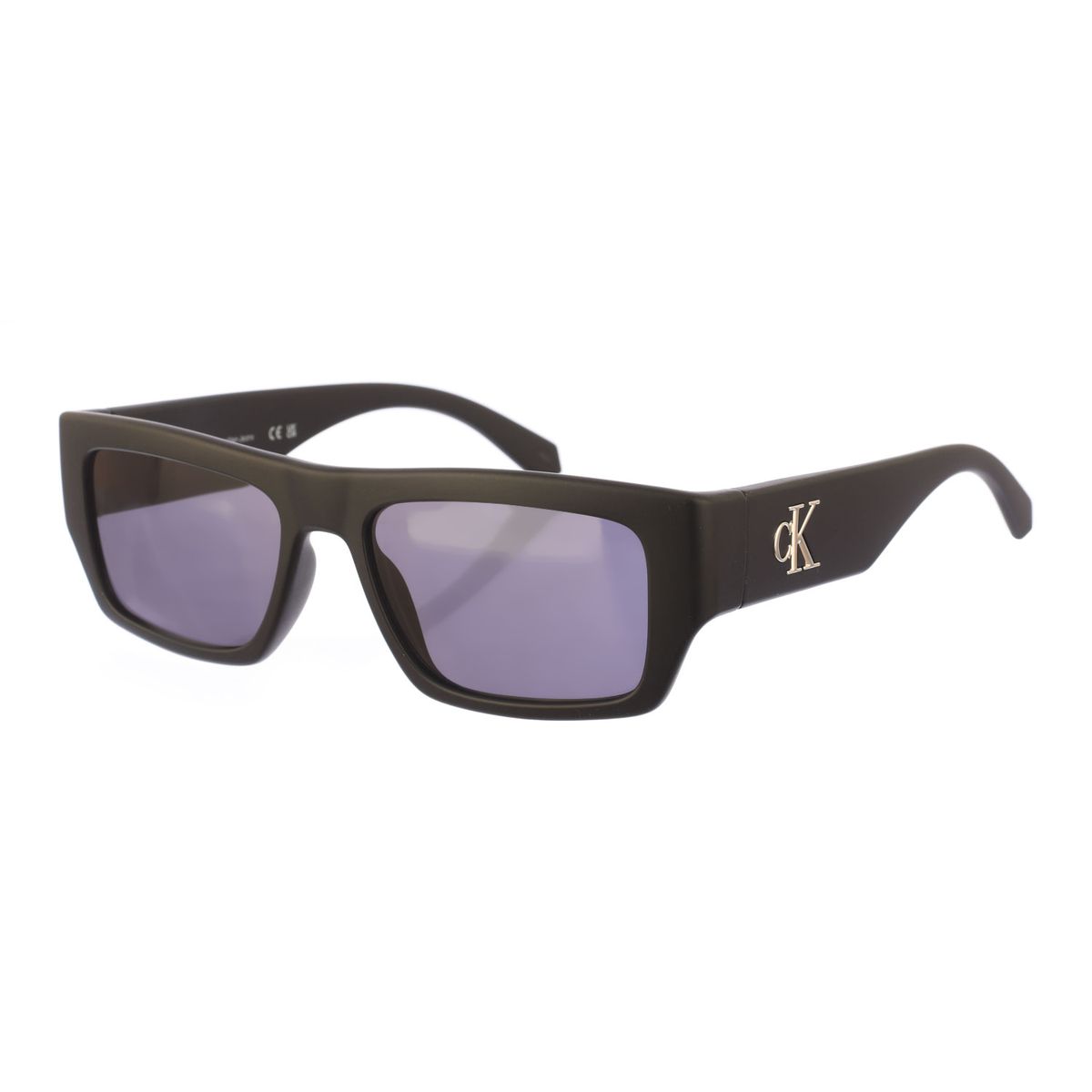 Rechteckige Acetat-Sonnenbrille mit Logo-Detail