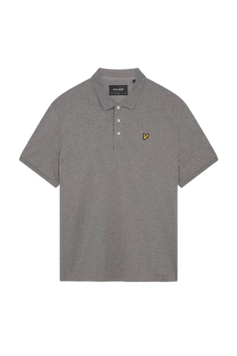 Klassisches graues Baumwoll-Piqué-Poloshirt