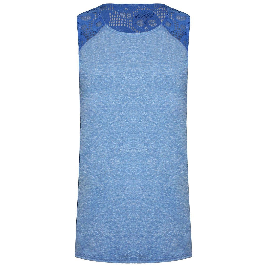 Locker geschnittenes Tanktop mit Spitzeneinsatz