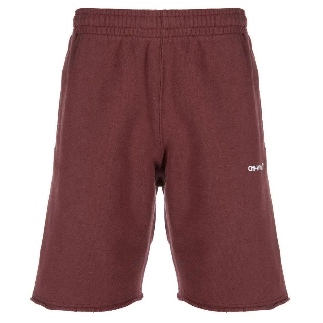 Burgunderfarbene Jersey-Sweatshorts aus Baumwolle