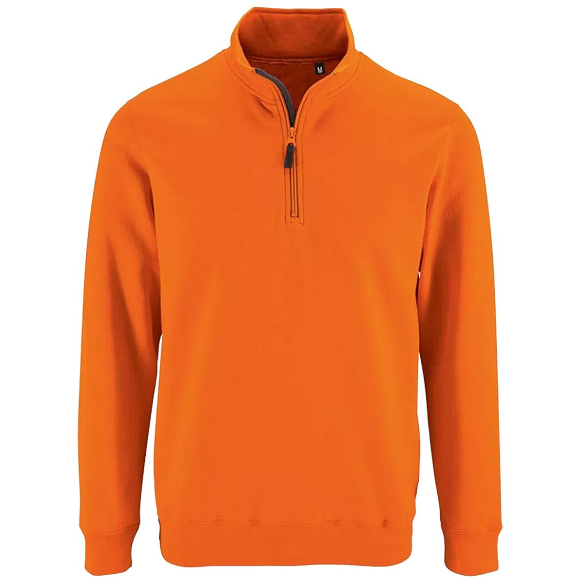 Herren Orangefarbenes Sweatshirt mit Viertelreißverschluss