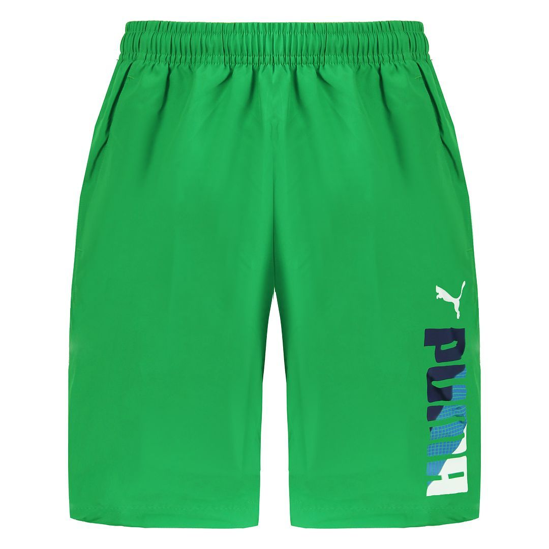 Grüne gewebte Bermuda-Shorts