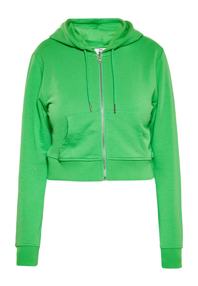 Kurzer Kapuzenpullover mit Reißverschluss