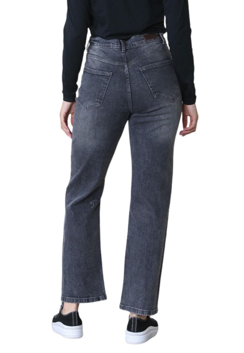 High-Waist-Jeans mit weitem Bein