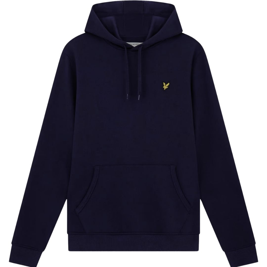 Klassischer einfarbiger marineblauer Baumwoll-Hoodie