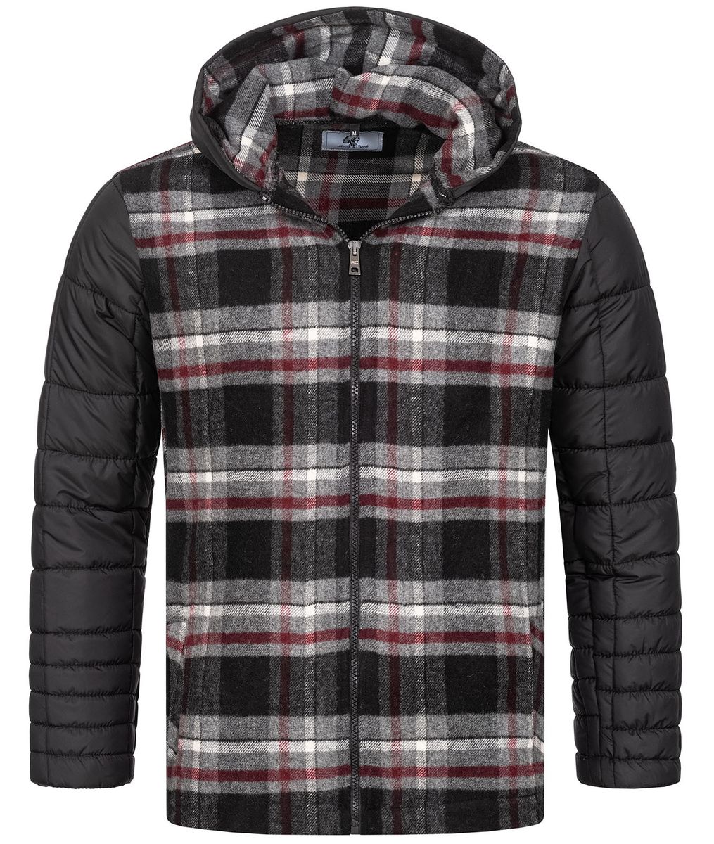 Flanelljacke mit Karomuster und Steppärmeln