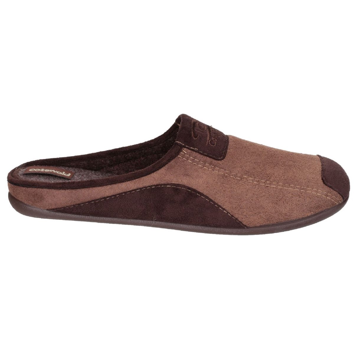Zweifarbige Textil-Slipper Pantoffeln